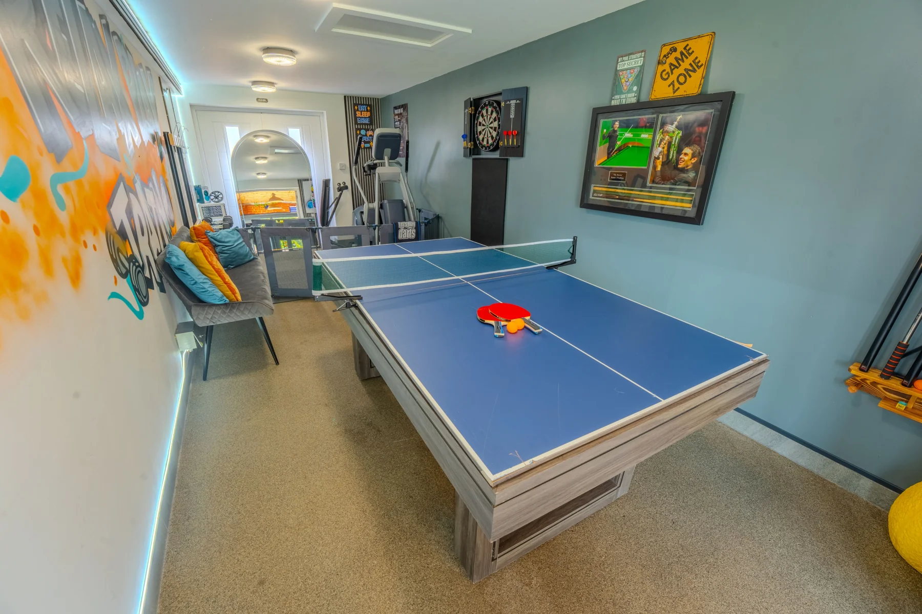 Indoor table tennis area